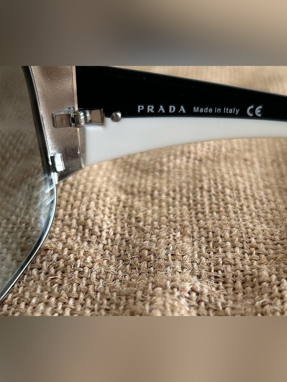 Prada Silver Framed Aviator Sunglasses with Gray Lenses SPR 85G64*14 6BA-3M1 115 - Picture 5 of 7